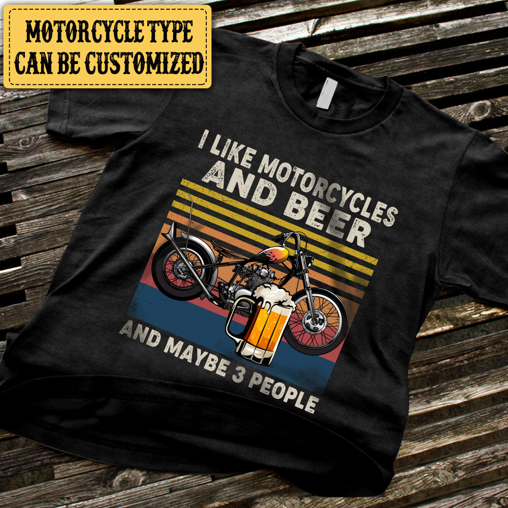 Personalized I Like Motorcycles And Beer Shirt