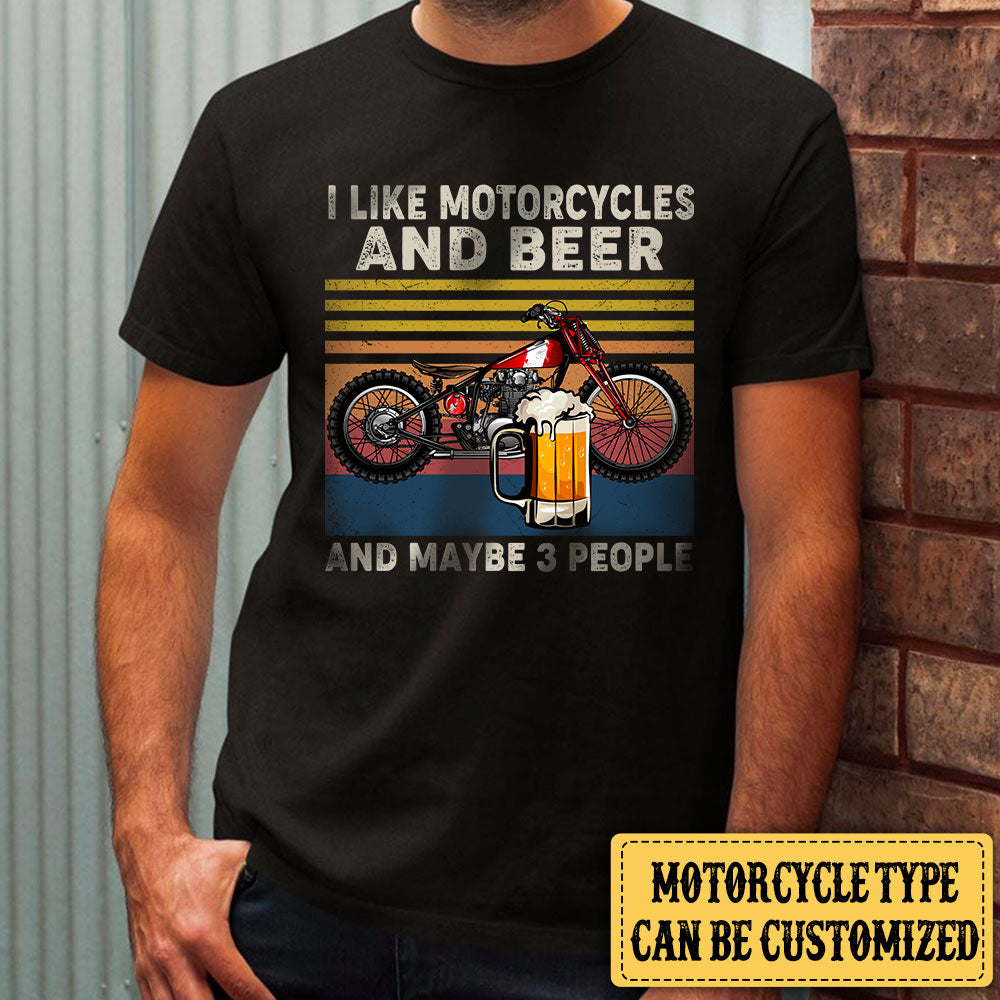 Personalized I Like Motorcycles And Beer Shirt