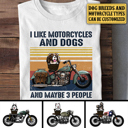 Personalized I Like Motorcycles And Dogs Shirt