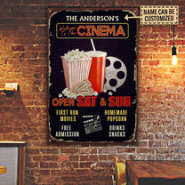 Personalized Cinema Metal Sign