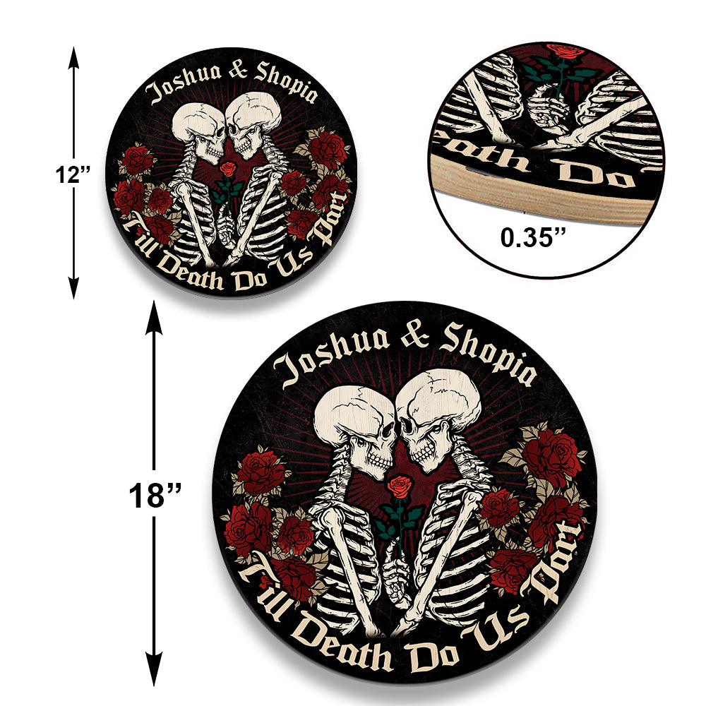 Personalized Till Death Do Us Part Wood Round Sign