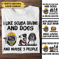 Personalized I Like Scuba Diving And Dogs Shirt