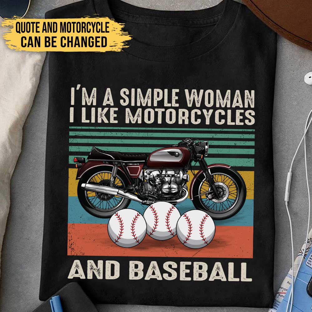 Love Motorcycles And Baseball - Personalized Shirt