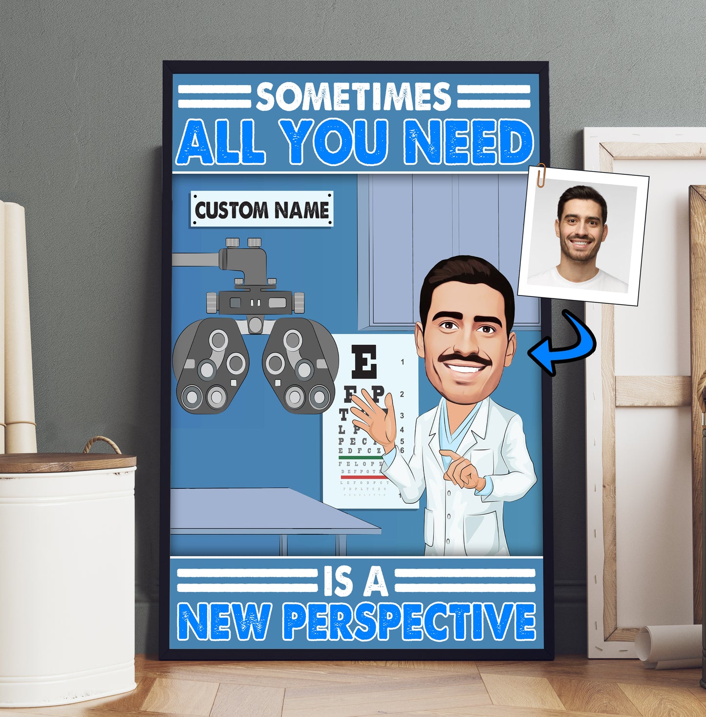 Sometimes All You Need Is A New Perspective Poster Canvas - Custom Portrait From Photo - Optometrist Gift - Optometry Art