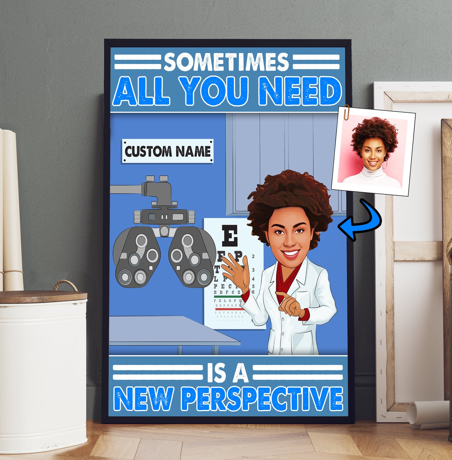 Sometimes All You Need Is A New Perspective Poster Canvas - Custom Portrait From Photo - Optometrist Gift - Optometry Art