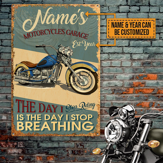 Personalized Motorcycles Garage Classic Metal Sign