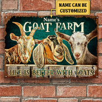 Personalized Goat Farm Classic Metal Sign