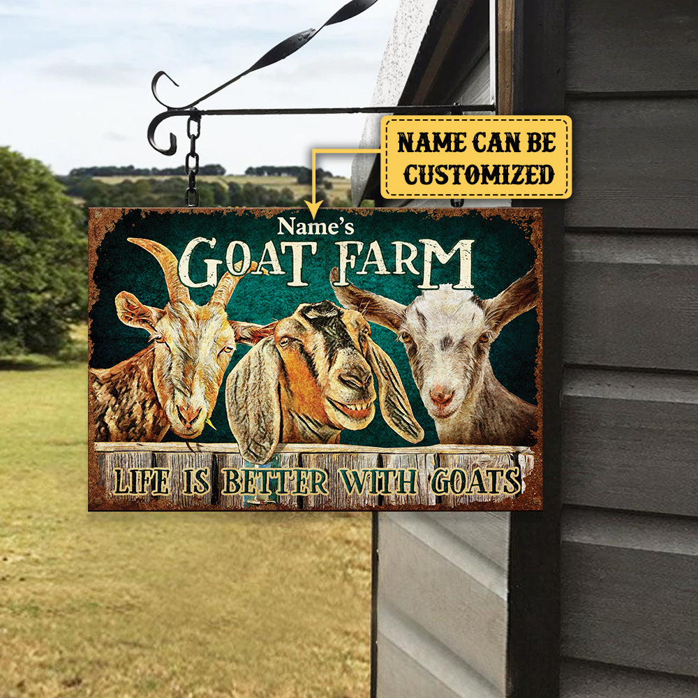 Personalized Goat Farm Classic Metal Sign