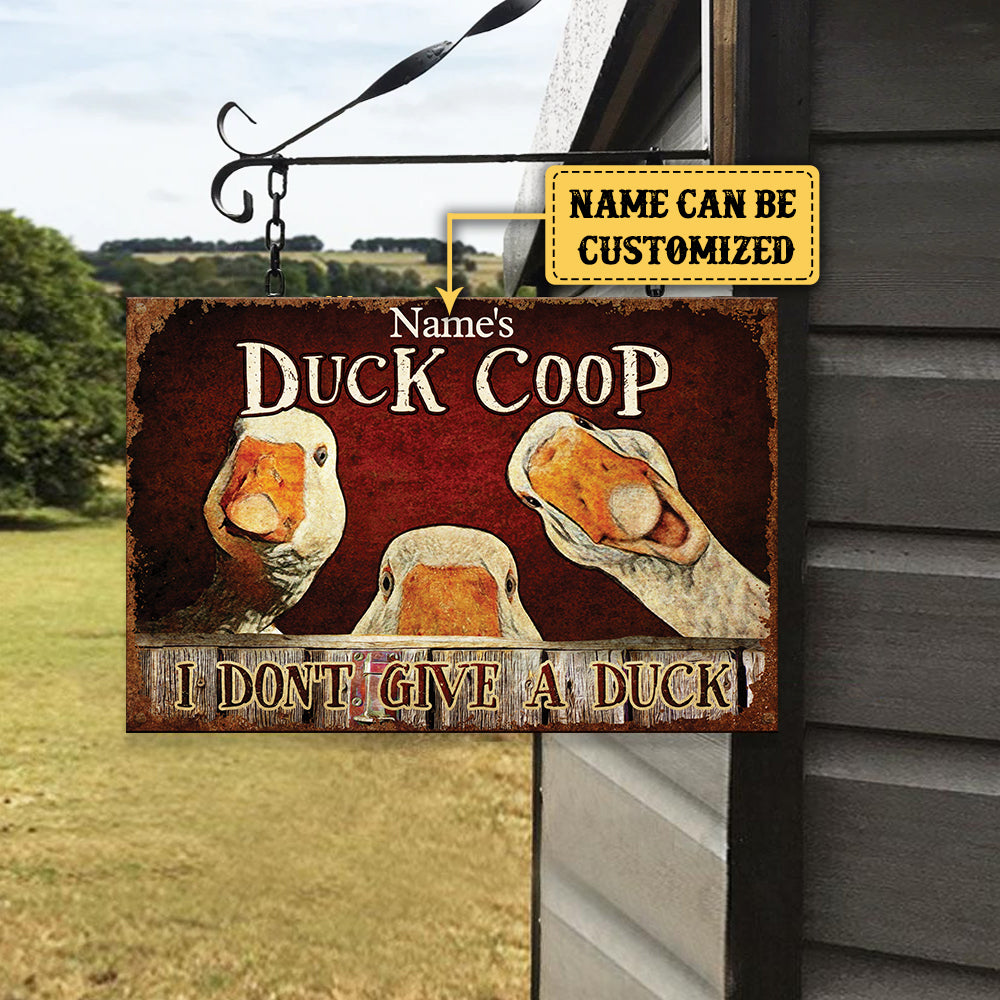 Personalized Duck Coop Metal Sign