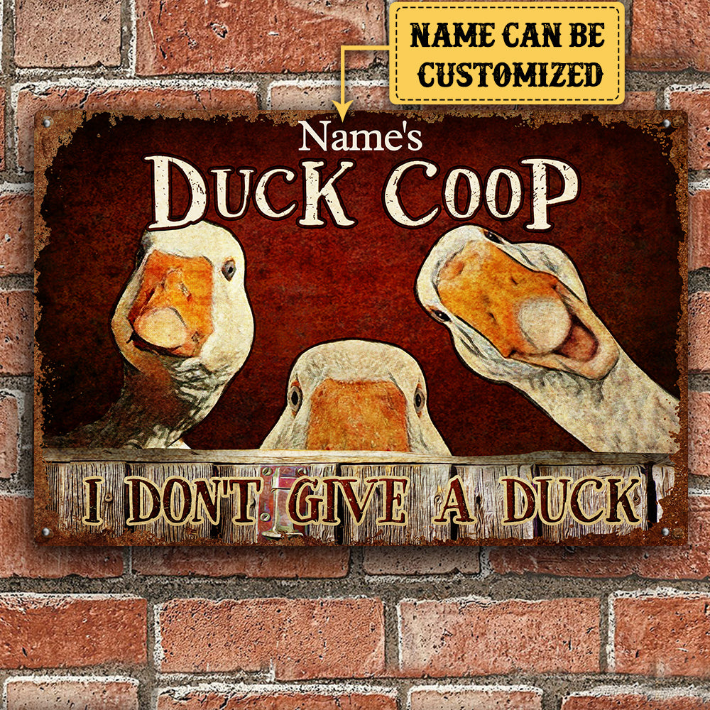 Personalized Duck Coop Metal Sign