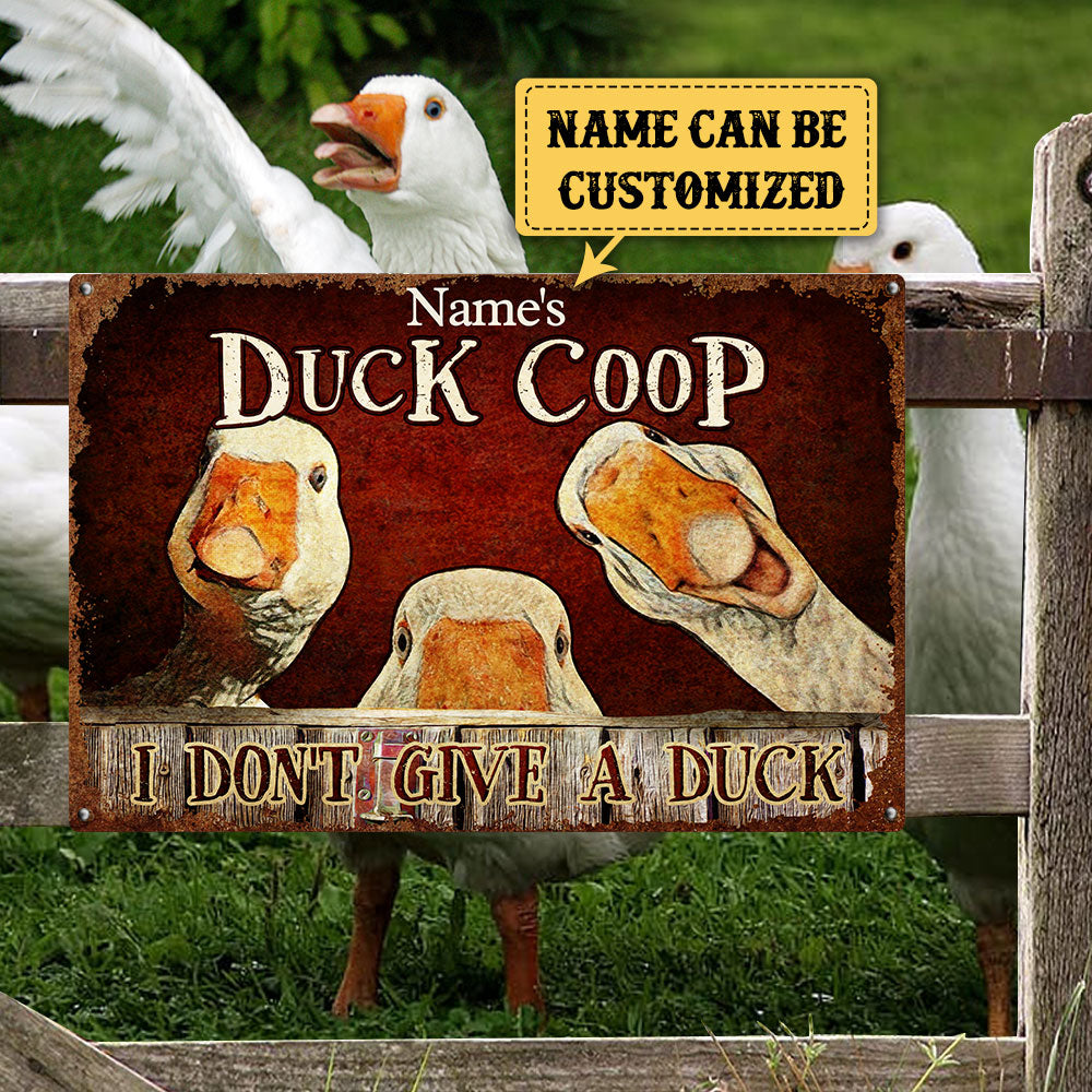 Personalized Duck Coop Metal Sign